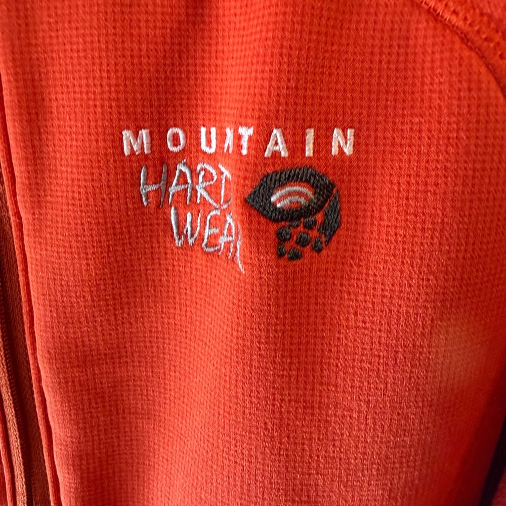Mountain Hardwear Mens Orange Full Zip Grid Fleece Scuba Hoodie M 2758 - Picture 8 of 8
